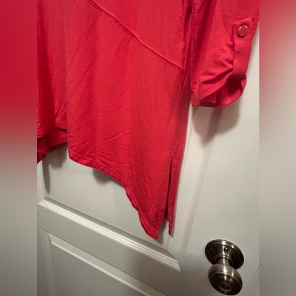 Zenergy by Chicos size 0 women’s small tunic coral pink 3/4 sleeve top comfy - Picture 14 of 14